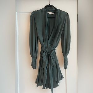 Zimmermann Silk Wrap Mini Dress